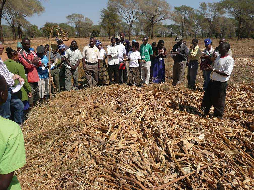 A Landcare master class in Malawi discussing composting and soils.