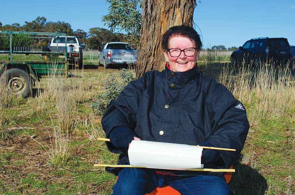 Penny Warner volunteers much of her leisure time to making tree guards for Project Platypus (Upper Wimmera Landcare Network) plant outs.