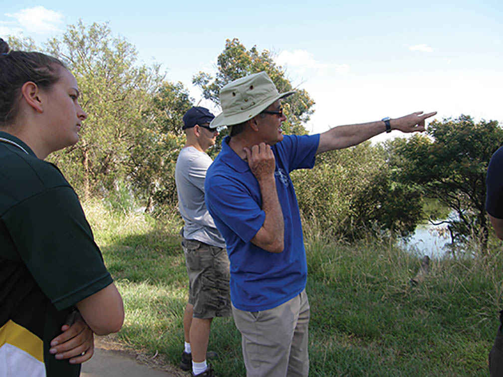 John Forrester takes students from Wyndham Central Secondary College on an ecological tour.