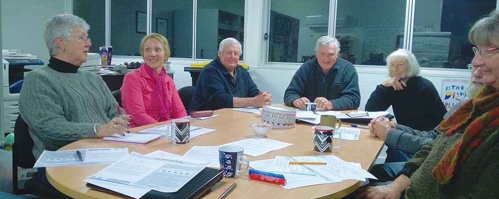 The Mid Loddon Landcare Network Committee discussing the network's long-term future. 
