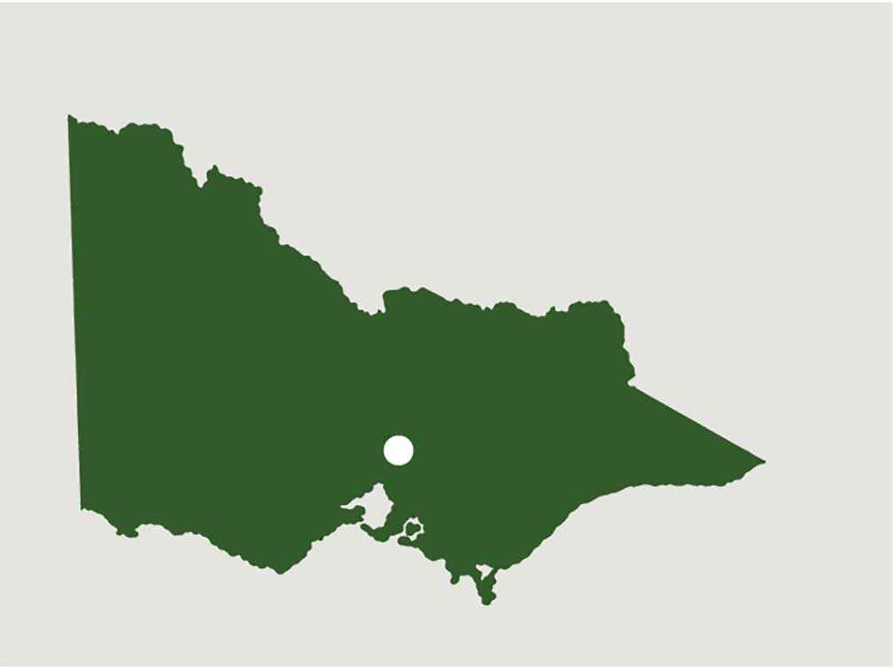 Location of Taggerty, in the Goulburn Broken region.